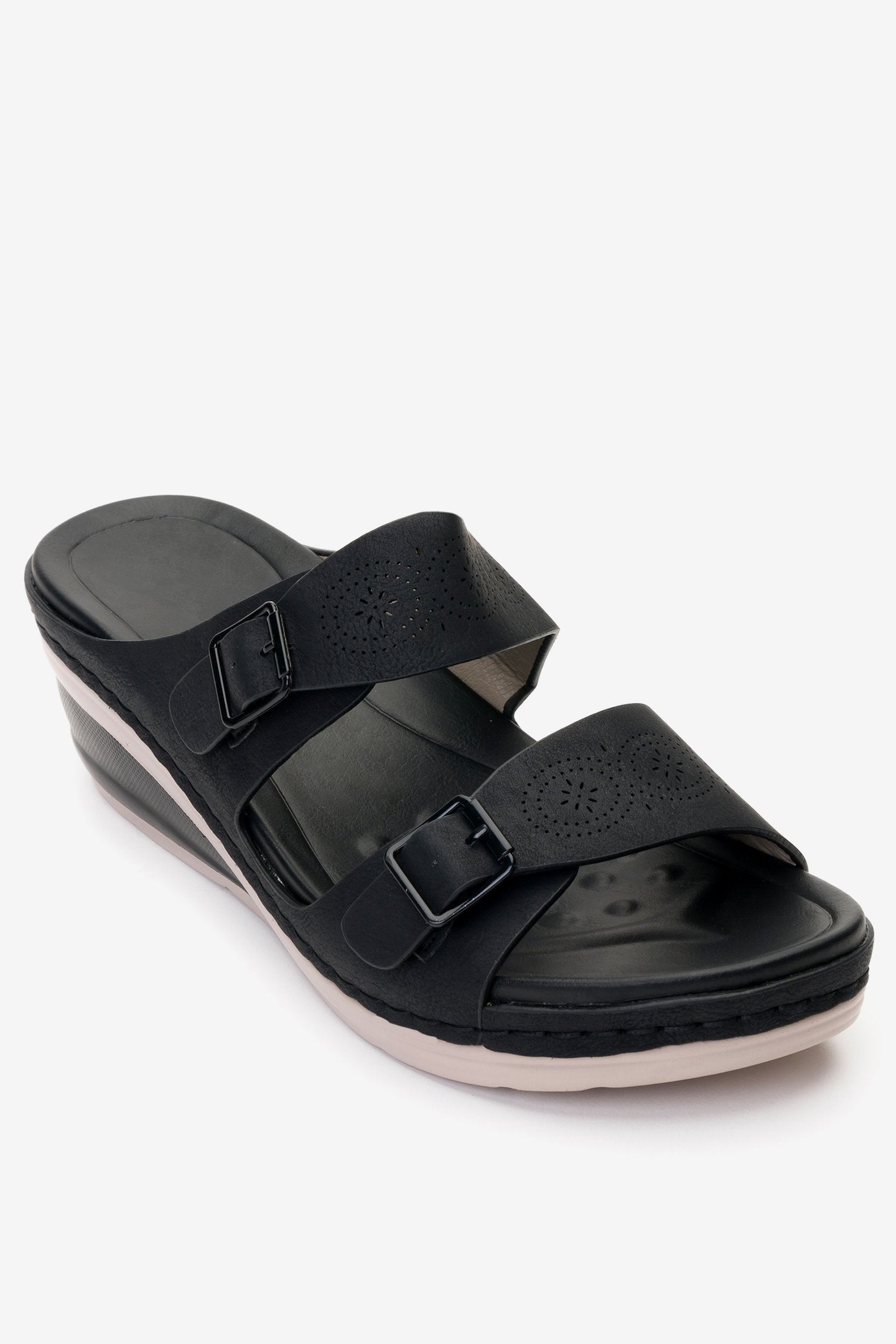 Sandalia Mujer Negro Palma Chancleta Chancleta